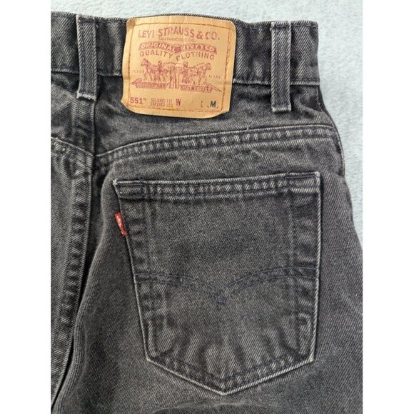 Vintage Levi's 551 Jeans Womens 4 Black Relaxed Fit Tapered Leg Made USA 90s - Picture 10 of 15